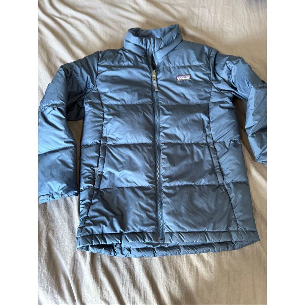 Patagonia Vintage Goose Down Blue Puffer Jacket Boys  Medium - Picture 3 of 13